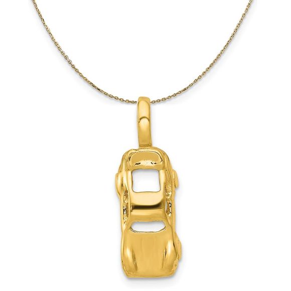 14k Yellow Gold Sports Car Necklace - 22 Inch - Picture 1 of 7